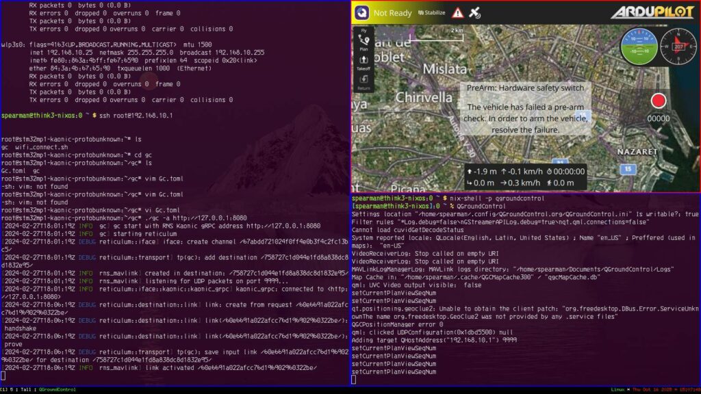 QGroundControl App connected to a Flight Controller over radio through Reticulum